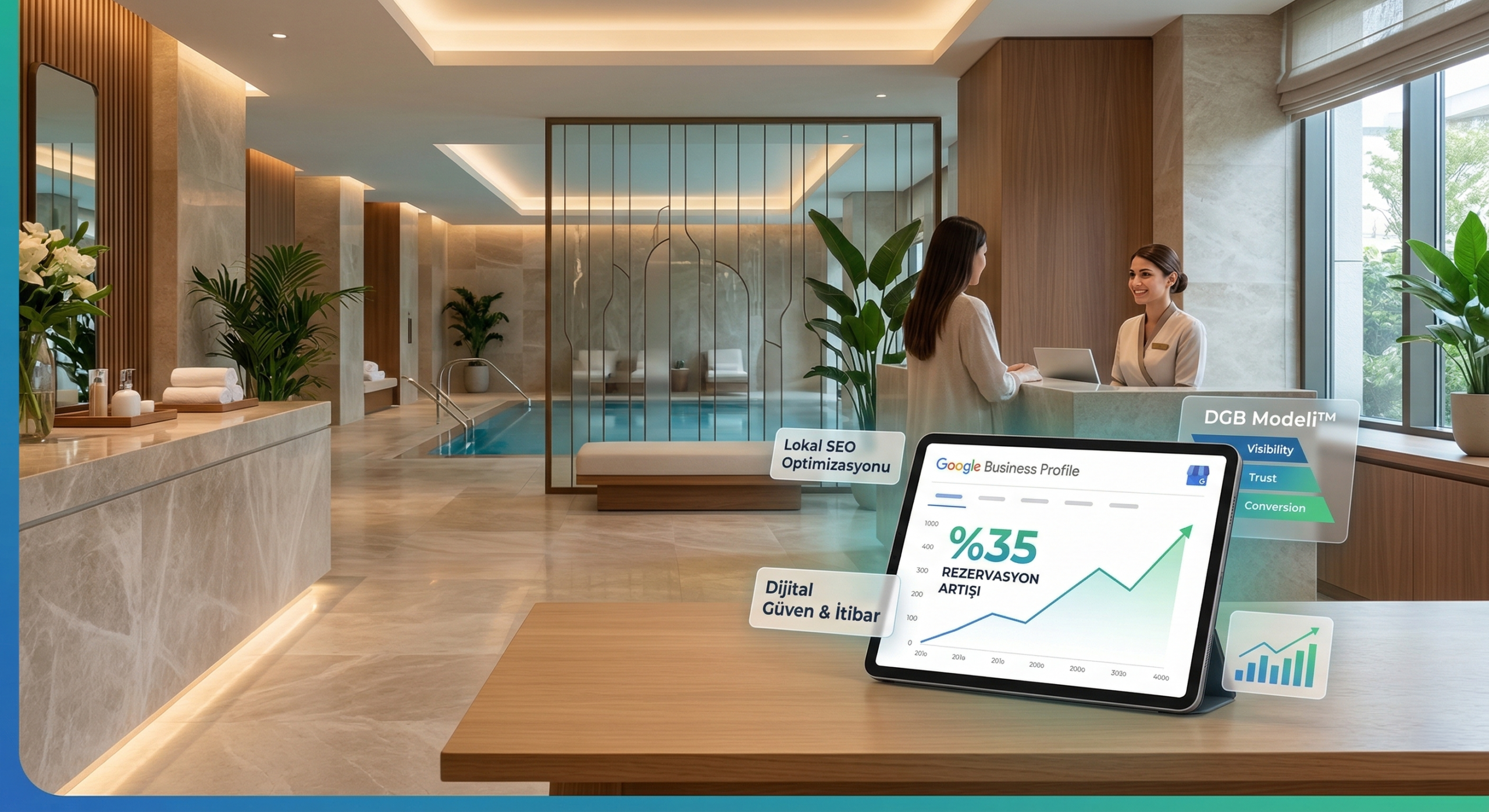 Ramada SPA'da %35 Rezervasyon Artışı - Dijital Dönüşüm ve Lokal SEO Vaka Analizi Grafiği