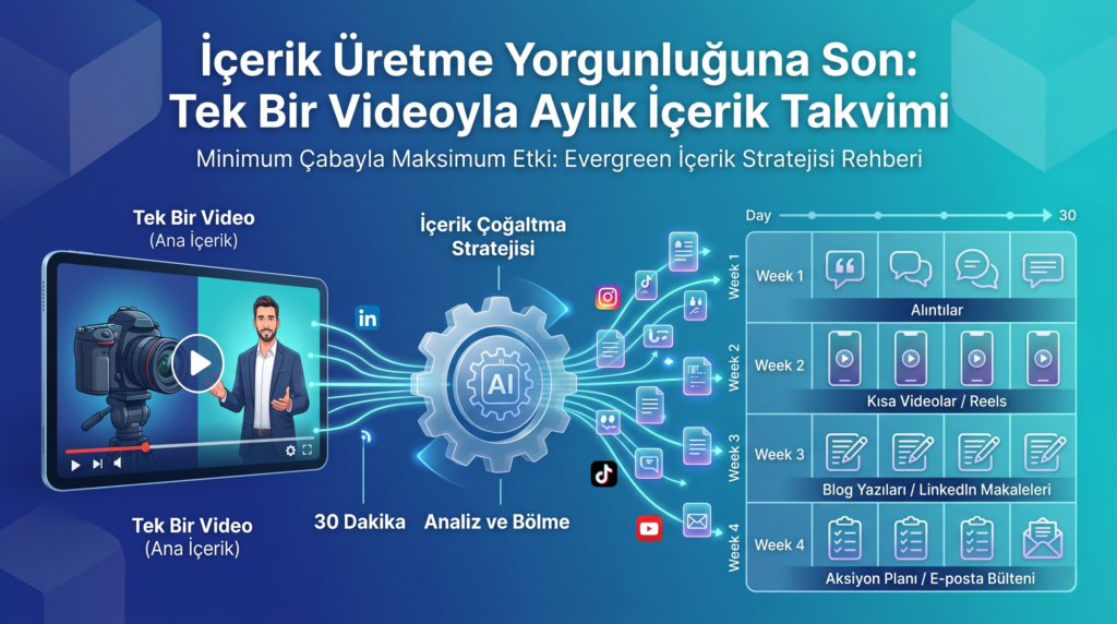 İçerik Üretme Yorgunluğuna Son Tek Bir Videoyla 1 Aylık İçerik Takvimi Çıkarma Rehberi