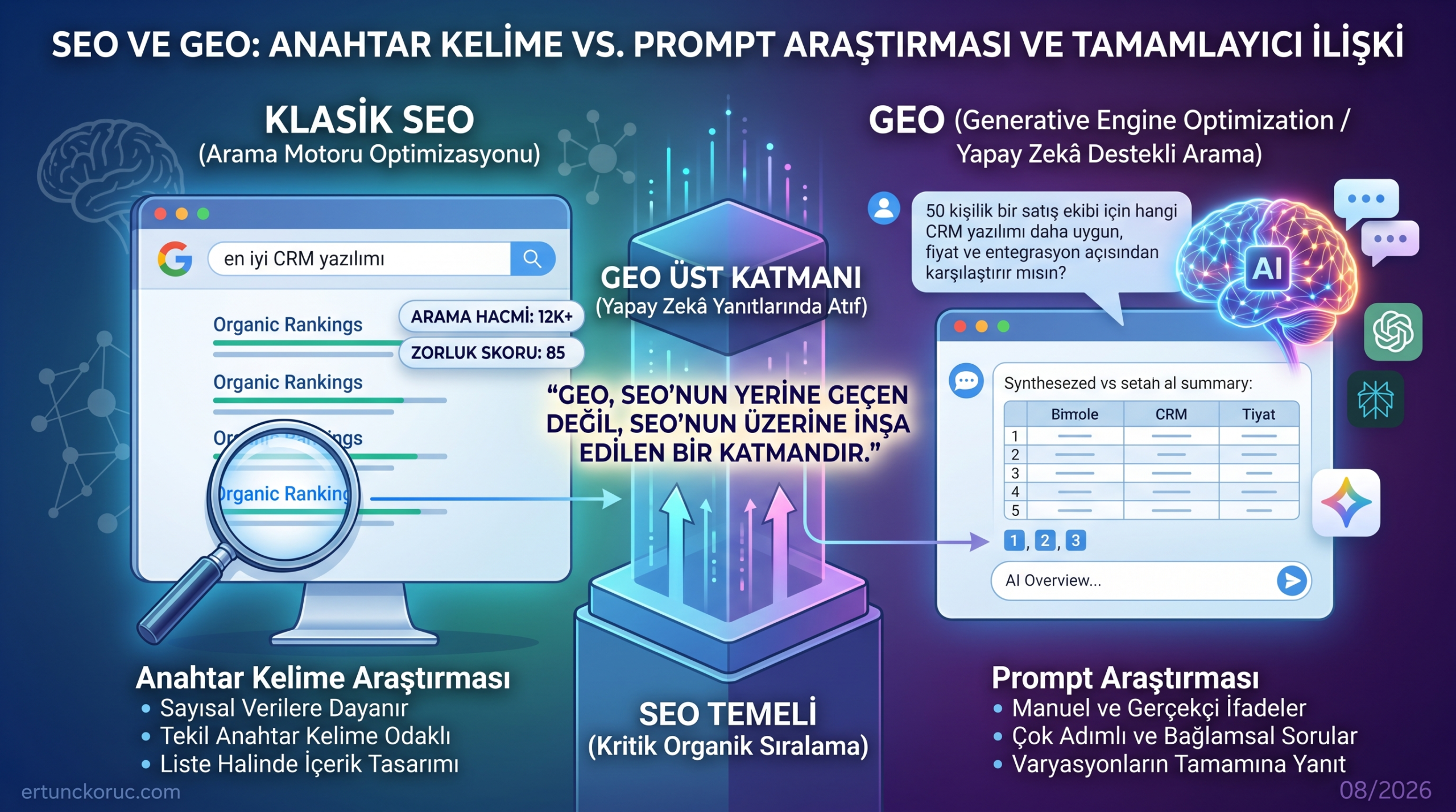 SEO ve GEO karşılaştırması görseli
